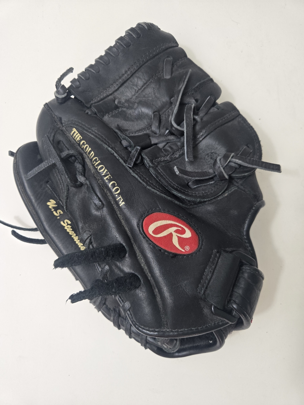 Rawlings Black Baseball Glove with Red Logo